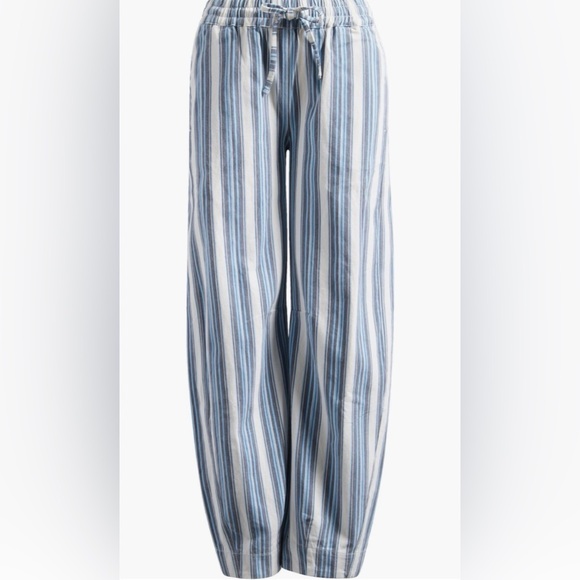 Damson Madder Women's Blue Felix Stripe Organic Cotton Drawstring Jeans - Picture 6 of 11